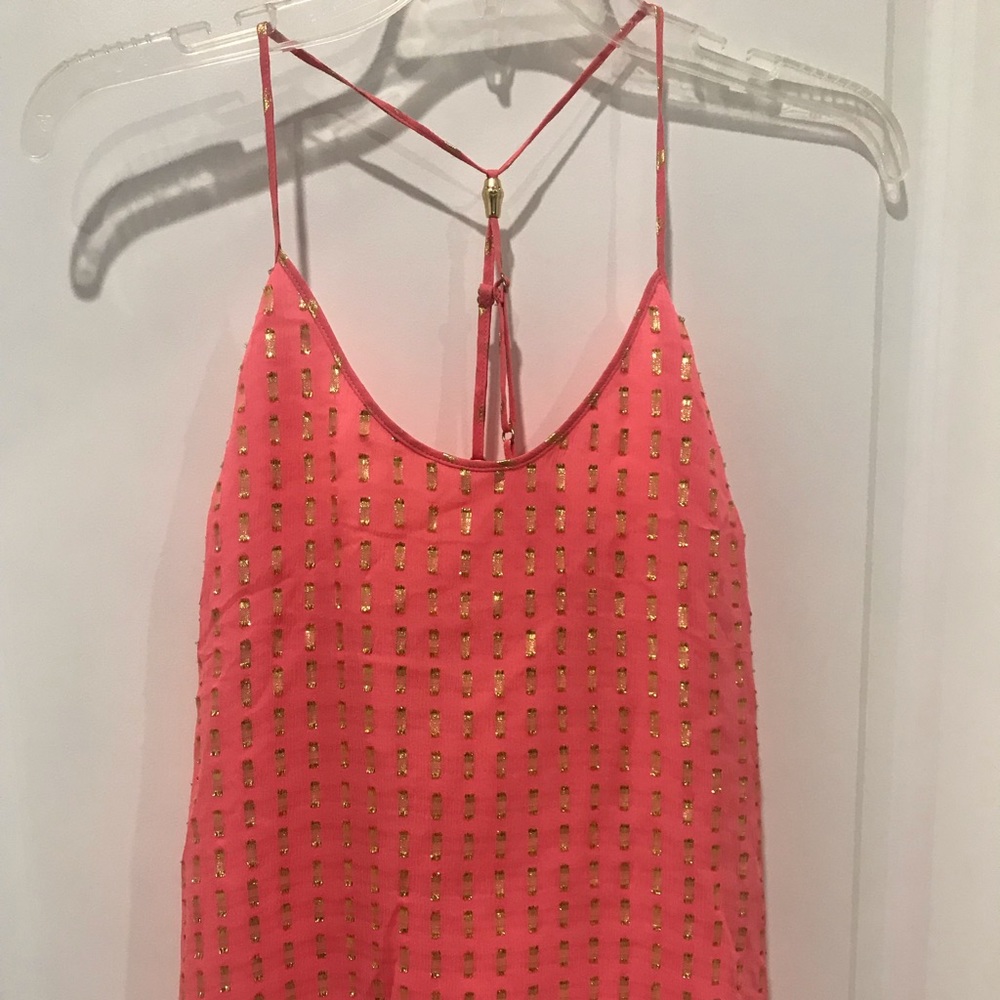 Lilly Pulitzer Tank, size XXS, coral and gold